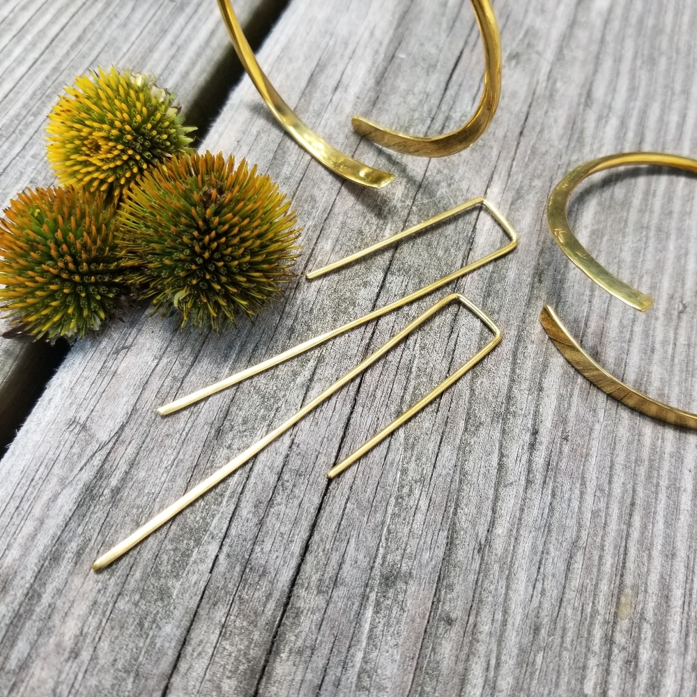 Solid Brass Cuff Bracelet Boho Chic New - image 5